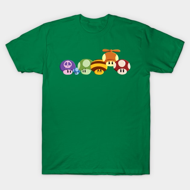 Mushroom Pride Parade T-Shirt by BignellArt